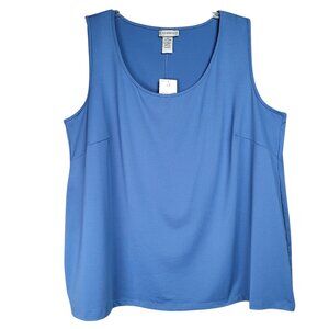 Catherines Top Women's 2X Blue Sleeveless Scoop Neckline Layering Summer Tank To